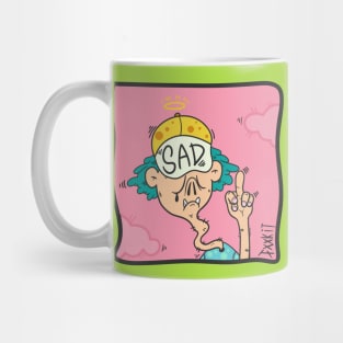 Dope sad rapper middle finger to the world illustration Mug